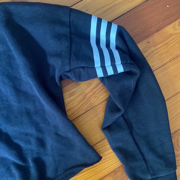 Adidas Black Crop Top Sweatshirt Long Sleeve - Picture 3 of 5